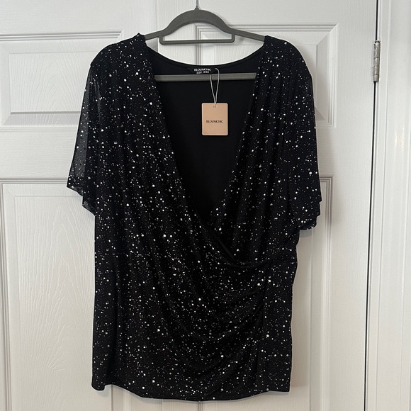 BloomChic Tops - BloomChic Black and Silver Sparkle Blouse